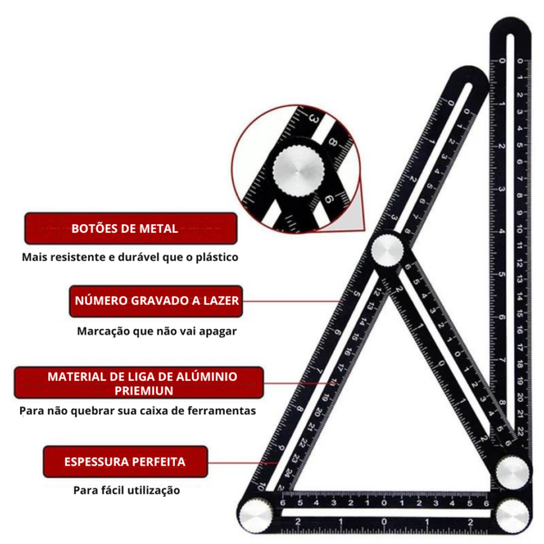 Régua De Ângulo Múltiplo Para Cortar Pisos Profissionais - Image 4