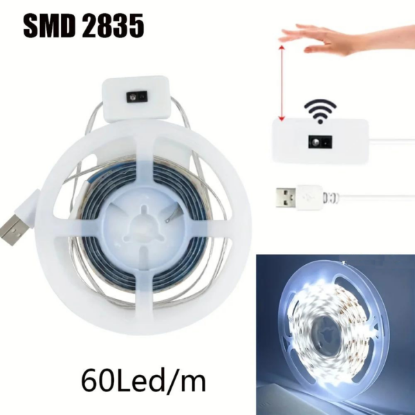 Fita de luz led usb inteligente smd2835 5v com sensor de movimento - Image 7