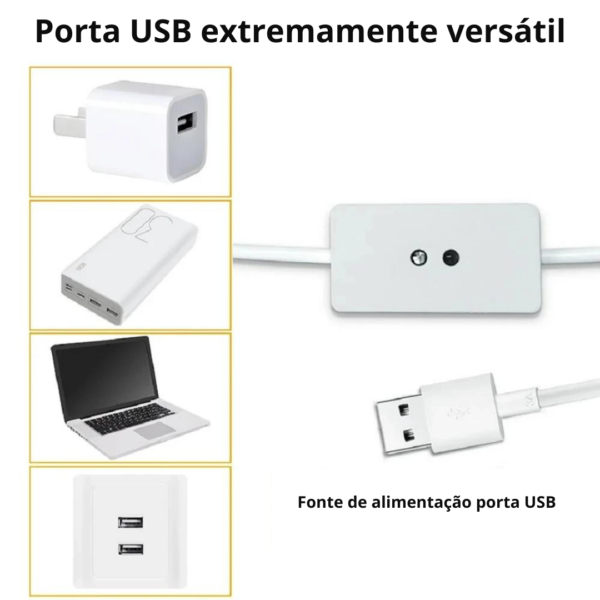 Fita de luz led usb inteligente smd2835 5v com sensor de movimento - Image 3