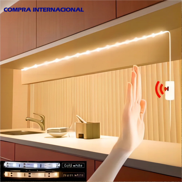 Fita de luz led usb inteligente smd2835 5v com sensor de movimento